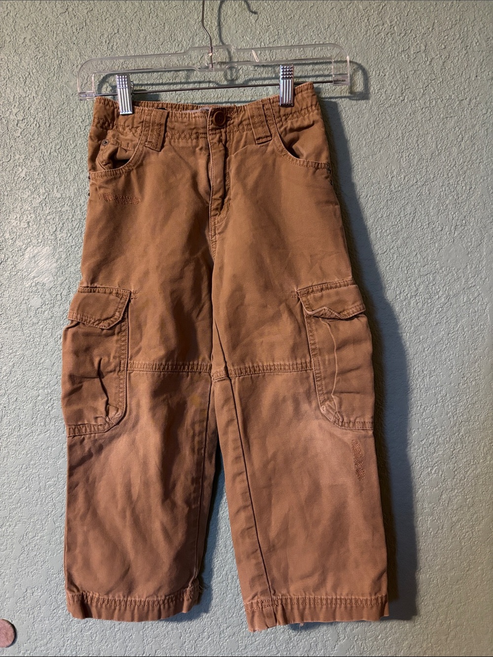 Pinepeakblues Y2K Kids Brown Cargo Pants 100% Cotton Boys Size 6 Good